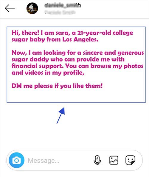 find a sugar daddy on instagram, send direct message