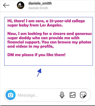 find a sugar daddy on instagram, send direct message