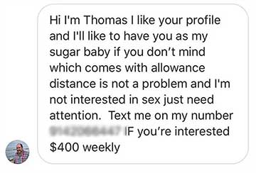sugar daddies on instagram, “sugar daddy” Instagram scam
